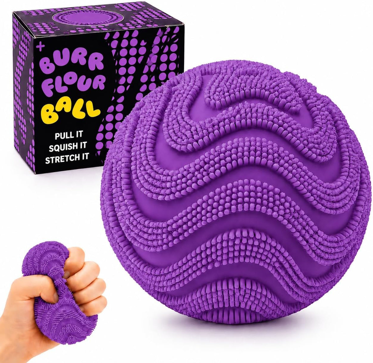 Fuzz Ball Squishy Stress Ball - Purple Ball
