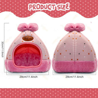 YUEPET Bunny Hideout House, Rabbit Bed - Pink Grid - image 2