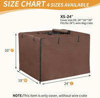 DONORO Dog Crate Cover 24 Inch Waterproof Pet Kennel Cover 600D Heavy - 24.0"L x 18.0"W x 20.0"H / Brown - image 2