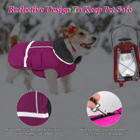 Dogcheer waterproof dog winter jacket with fur collar and leash opening - view 4