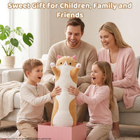 Cute Long Cat Plush Body Pillow, Soft Stuffed Animals 19.7 Inch – Fun for Kids & Family - Brown / 43.3 inches - image 3