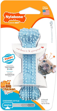 Nylabone Puppy Pacifier Chew Toy - Blue / X-Small