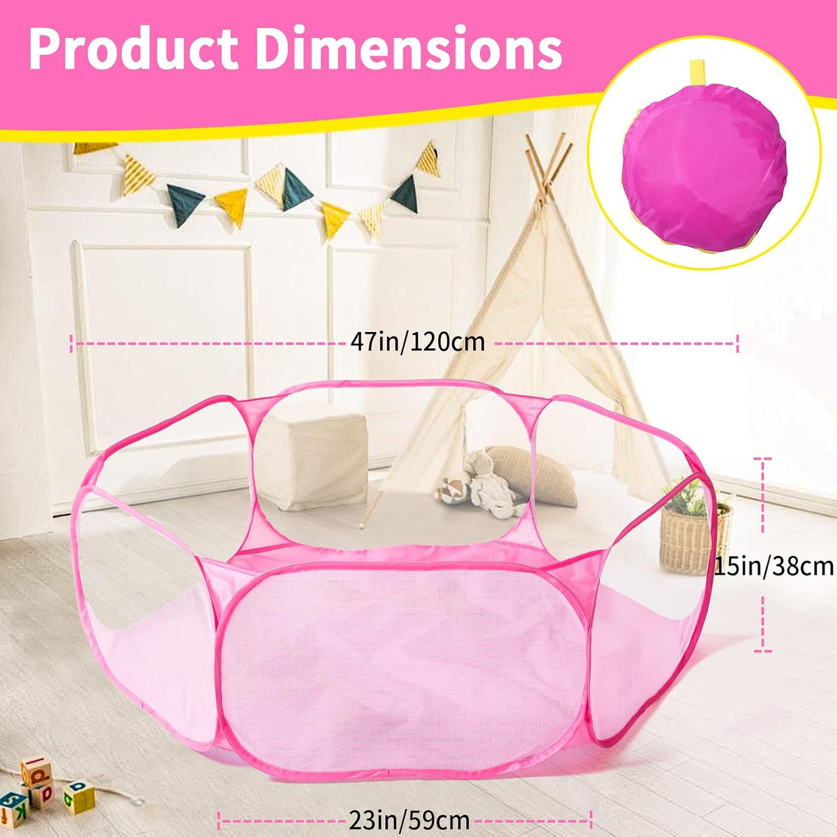 STARBOLO Gray Kids Ball Pit - Pink - image 4