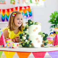 ASTARON 32 Pcs Foam Balls Cake Topper Decorations for Party Cake - Green，gold - image 4