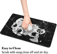 Dog Food Mats for Floors Absorbent, Pet Cat Food Mat - S(12"×20") / Marble Black - image 4