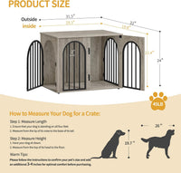 Hzuaneri 31.5 in Dog Crate Furniture - Greige / 31.5"L x 22.0"W x 24.0"H - image 2