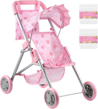 GAGAKU foldable baby doll stroller with 12 inch doll and care accessories - view 2