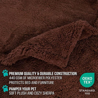 PetAmi Fluffy Sherpa Waterproof Dog Blanket for Small Pet Cat - Brown / Small (24x32) - image 3