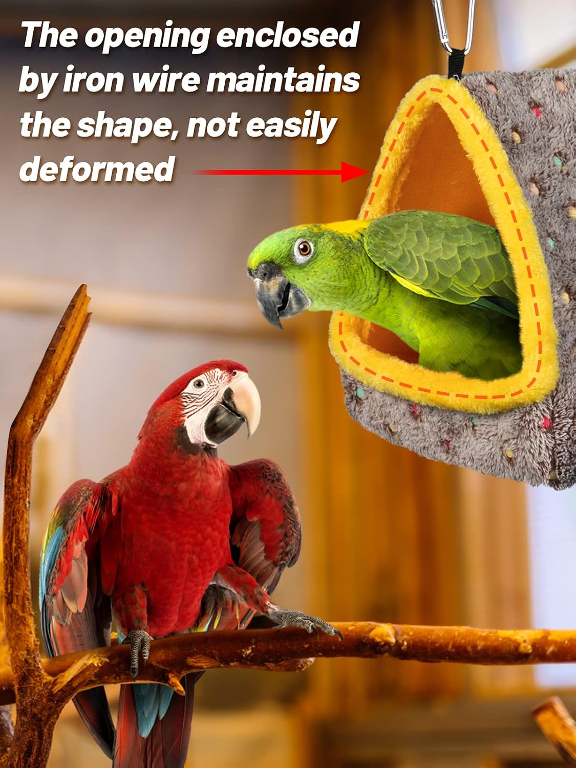 Large Winter Warm Bird Nest House with Support Board for Cage – Essentials for Birds - Large - image 4