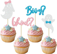 Gyufise Halloween baby shower cupcake toppers with Oh Baby ghost designs on picks - view 7