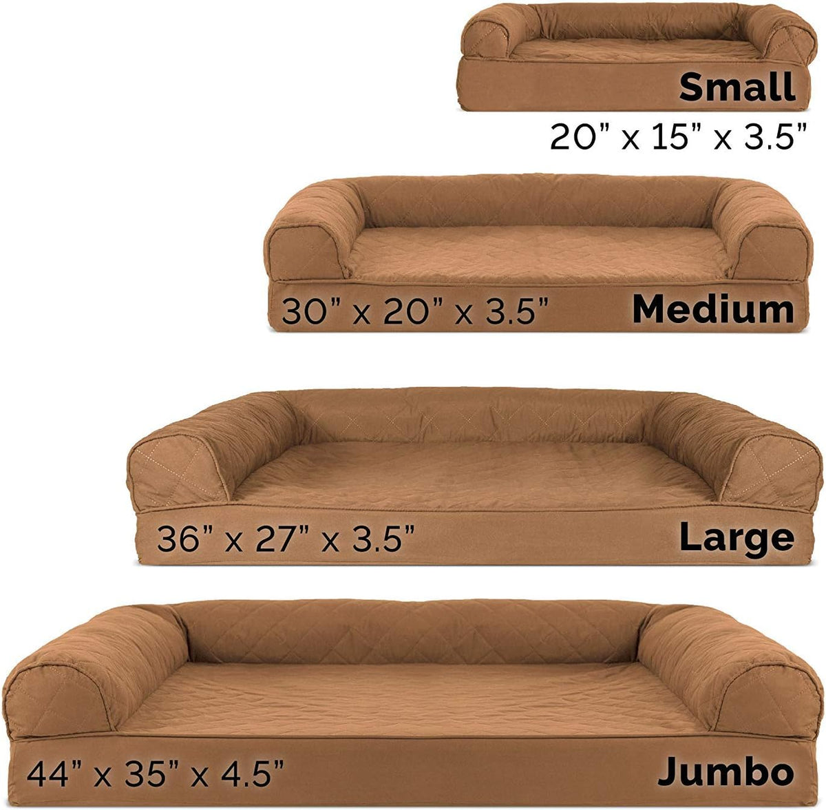 FurHaven Classic Sofa Orthopedic Dog Bed for Large Dogs - Medium / Toasted Brown - image 4