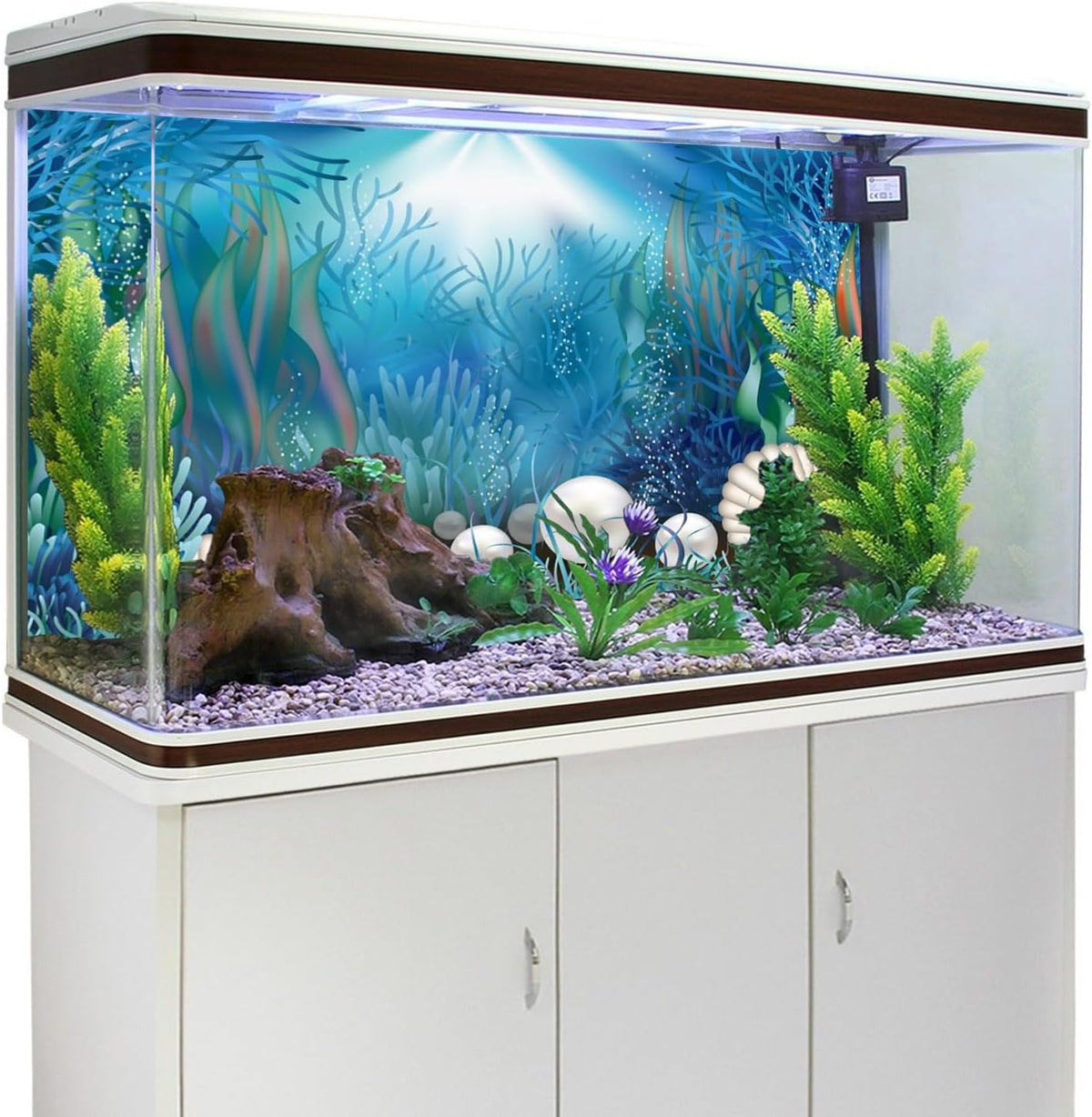 48x24 in Underwater Aquarium Backdrop Coral Pearls Fish Tank - 72x18in/180x45cm - image 3