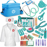 Doctor Kit for Kids, 36 Pcs Pretend Doctor Playset kit for Toddlers 3-5 with Medical Bag & Real - Dark Blue