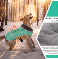 QBLEEV Warm Dog Coat, Reflective Dog Jacket - Turquoise / XX-Large - image 3