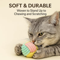 No Catnip Cat Toy Balls, 6 Pack Crinkle Chew Toys – Essentials for Cats - Pastel - image 2