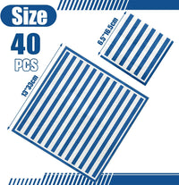 PIXHOTUL 100 pack red and white striped carnival paper napkins - view 29