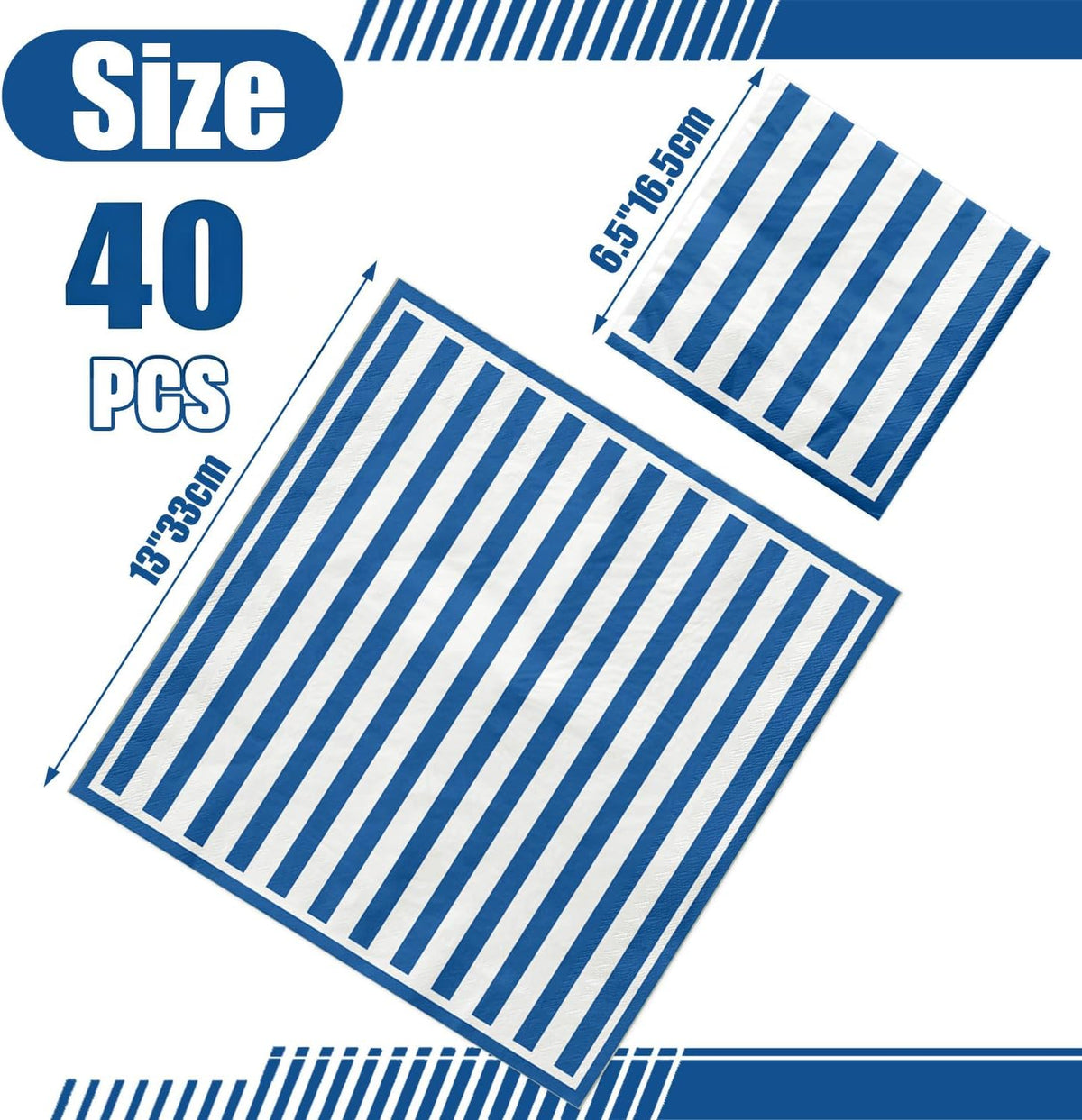 PIXHOTUL 100 pack red and white striped carnival paper napkins - view 29