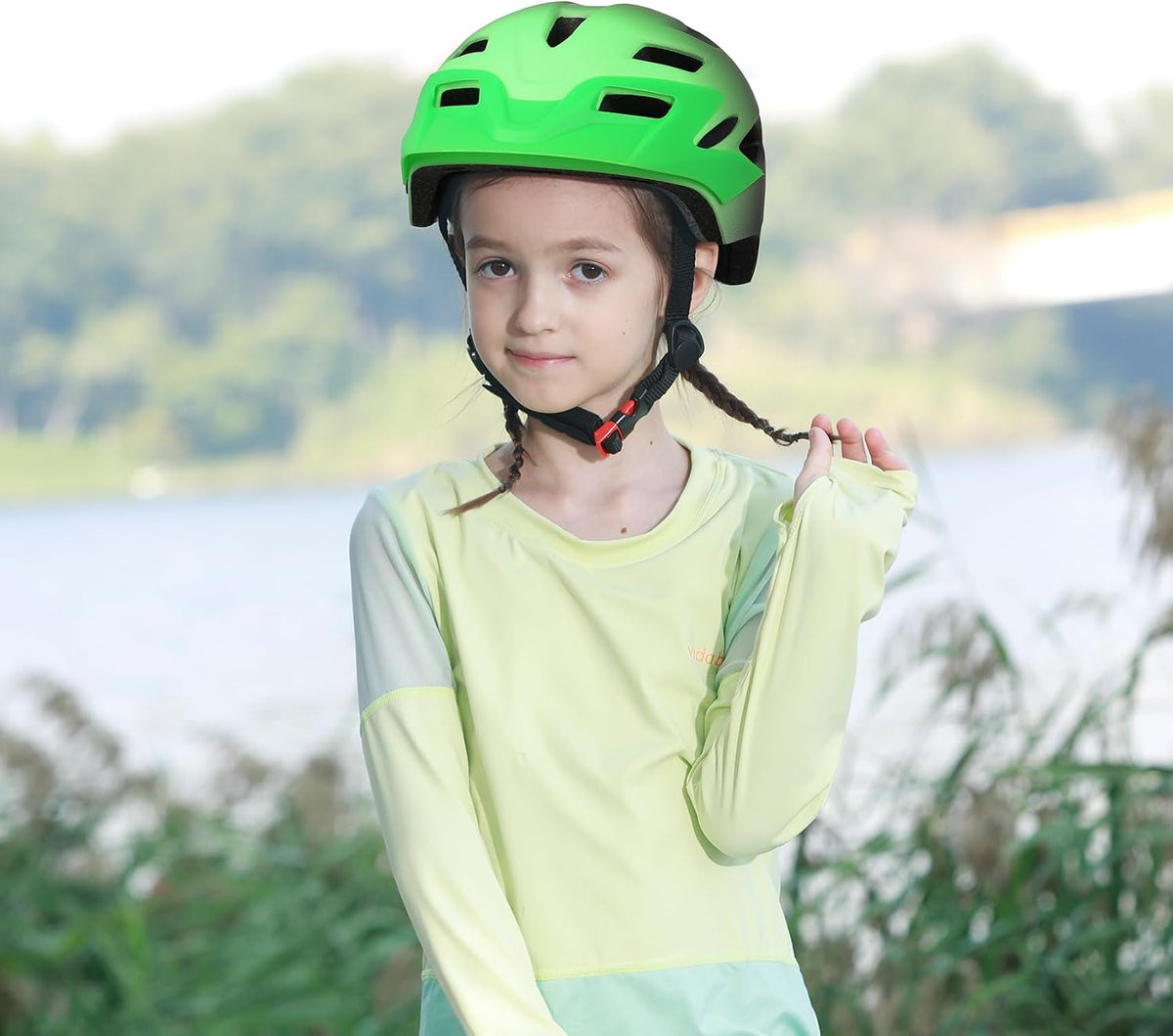 Kids Bike Helmet, Toddler Youth Helmet for Boys Girls, Ages 3-5 - Gradient Green Black / 50cm-57cm/19.7''-22.4'' - image 2