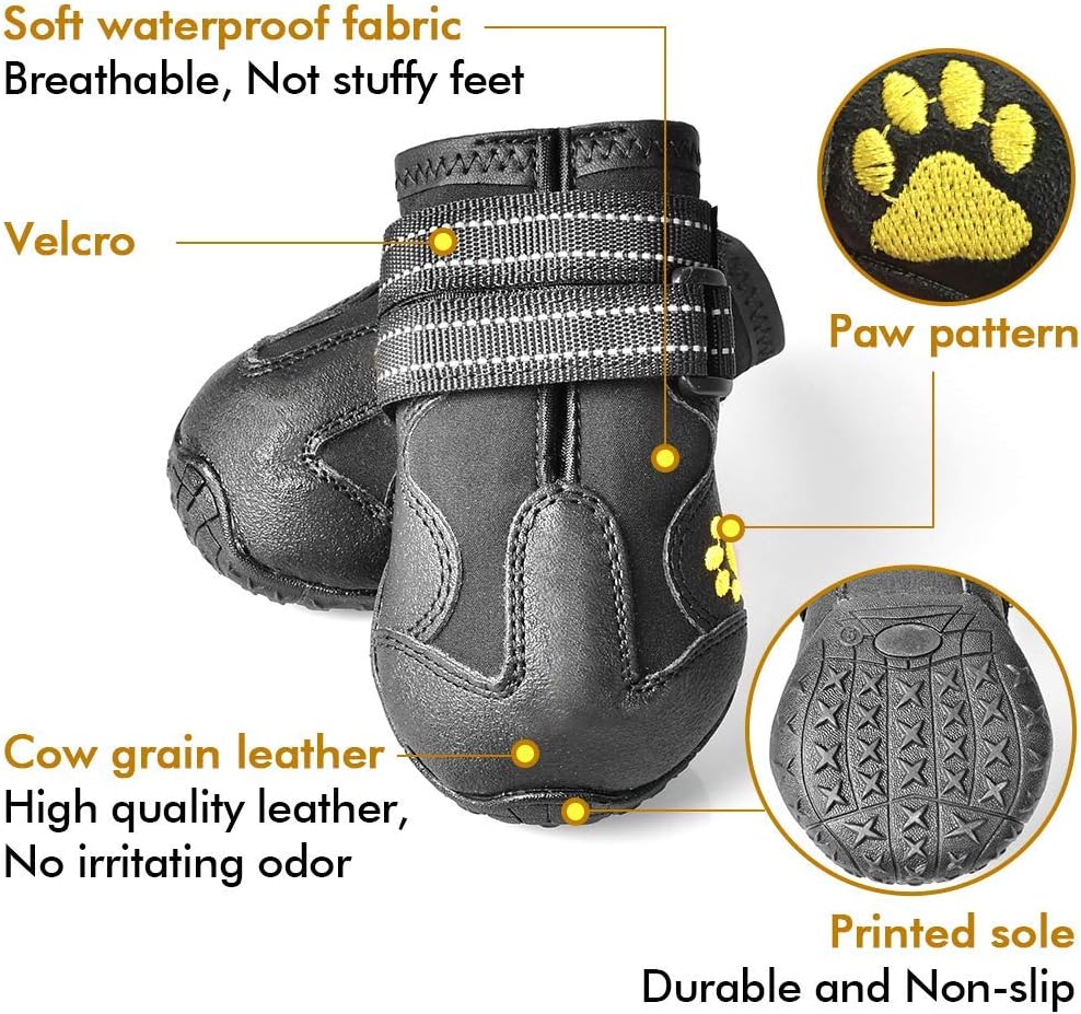 XSY&G Dog Shoes for Hot Pavement - Size 4 / Black - image 2