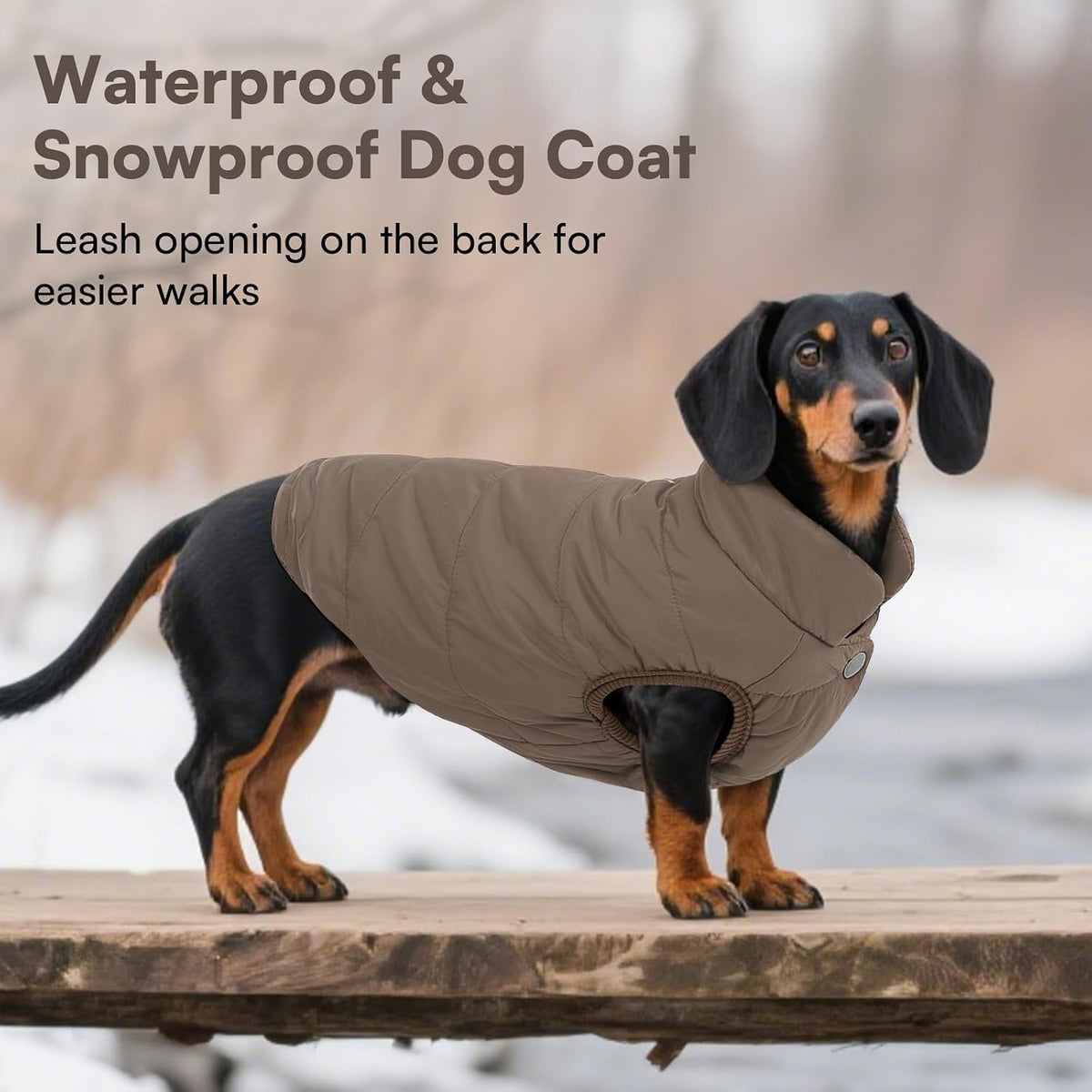 ASENKU Dog Winter Coat Dog Fleece Puffer Jacket for Small Medium - Small / Coffee - image 4
