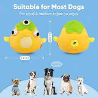 Petbobi Interactive Dog Toys for Boredom - Moving Dog Toy for Stimulating Play, Pet Plush Squeaky Ball for Small Medium Breeds with 4 Batteries, Sunny Boy Bobby