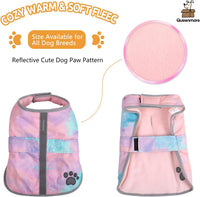 Queenmore Cold Weather Dog Coats Loft Reversible Winter Fleece Dog - X-Large / Tie-Dye