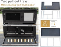 Double Level Solid Wood Rabbit Hutch Small Animal Cage for Rabbits, Guinea Pigs, Hedgehogs & Lizards Indoor/Outdoor– 2-Tier Eco-Friendly Habitat with Bedding Area, Durable & Easy to Clean