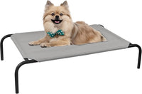PHYEX Raised Pet Cot for Small Pets, Elevated Dog Bed with Breathable Mesh, Sturdy Steel Frame for Indoor & Outdoor Use, Non-Slip Design, Easy Clean, 33-Inch Grey