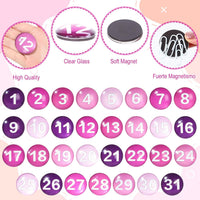 Tellegloww 1-31 magnetic calendar numbers in dark rainbow glass - view 28