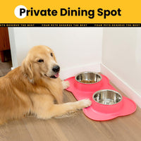 Conlun Dog Bowls with Silicone Mat, No Spill Stainless Set, XS - Large-38oz / Pink - image 2