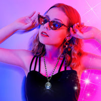 Henoyso 6 pack light up disco ball necklaces in silver with colorful LED lights - view 7