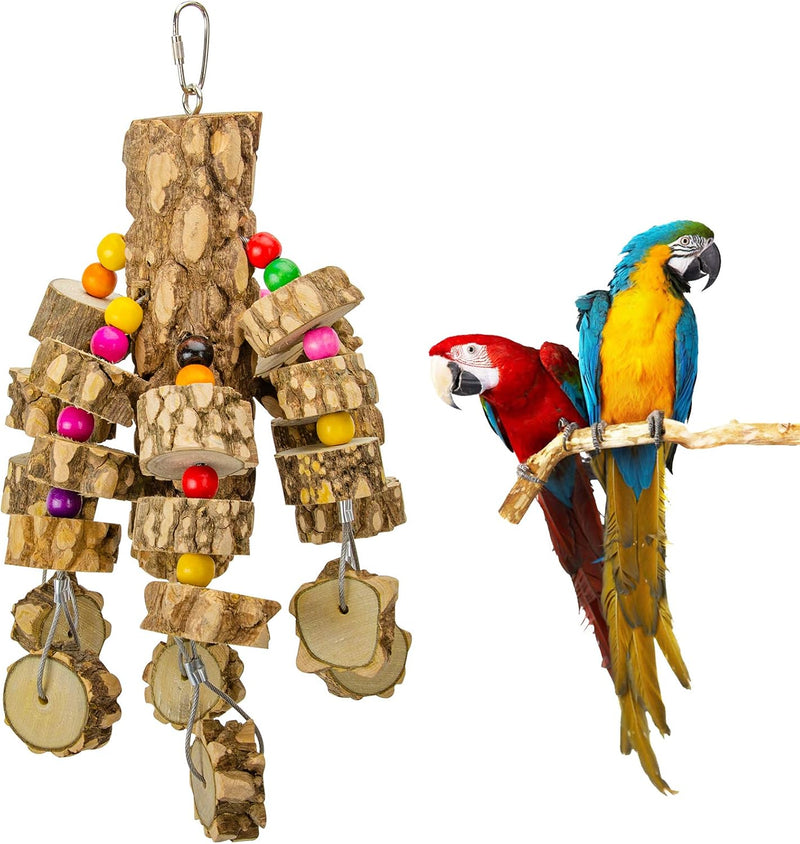 MYFAMIREA Parrot Toys for Medium Birds - Natural