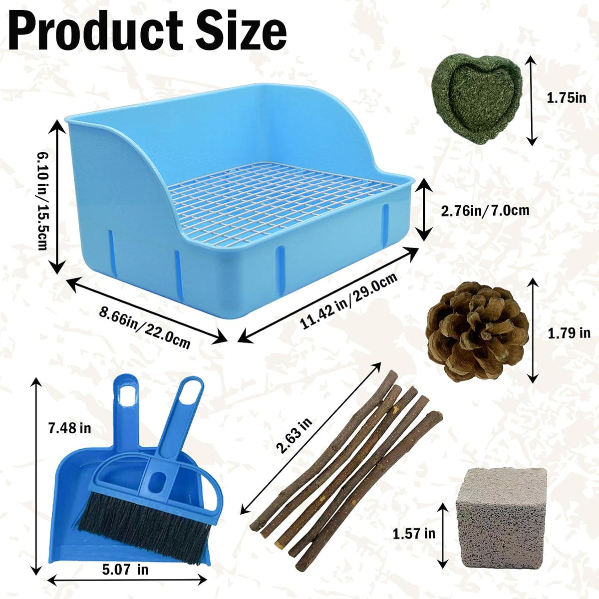 12Pcs Rabbit Litter Box for Cage - 【Blue】 - image 2