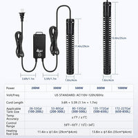 AQQA Aquarium Heater,Submersible Fish Tank Heater 59-93°F/15-34°C External Controller,Rapid Heating,Ultra-high Temperature Protection,Automatic Power-Off When Leaving Water (1000W for 172-227 Gallon)