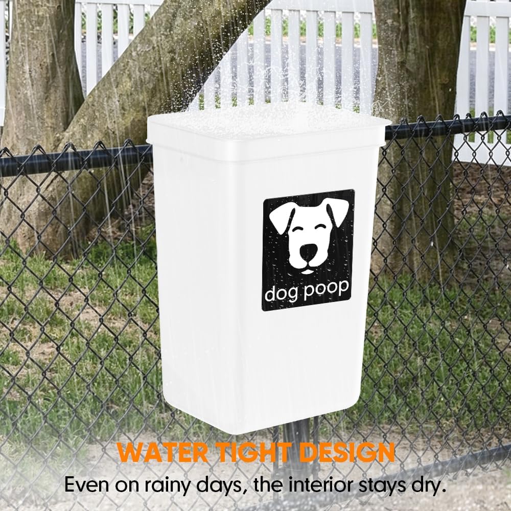 Moryimi Dog Poop Trash Can Outside – Essentials for Dogs - White - image 2