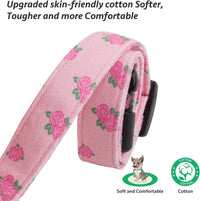 Cotton Dog Collar White and Pink Love Heart with Pendant Cute Dog - Pink Rose / S - image 4
