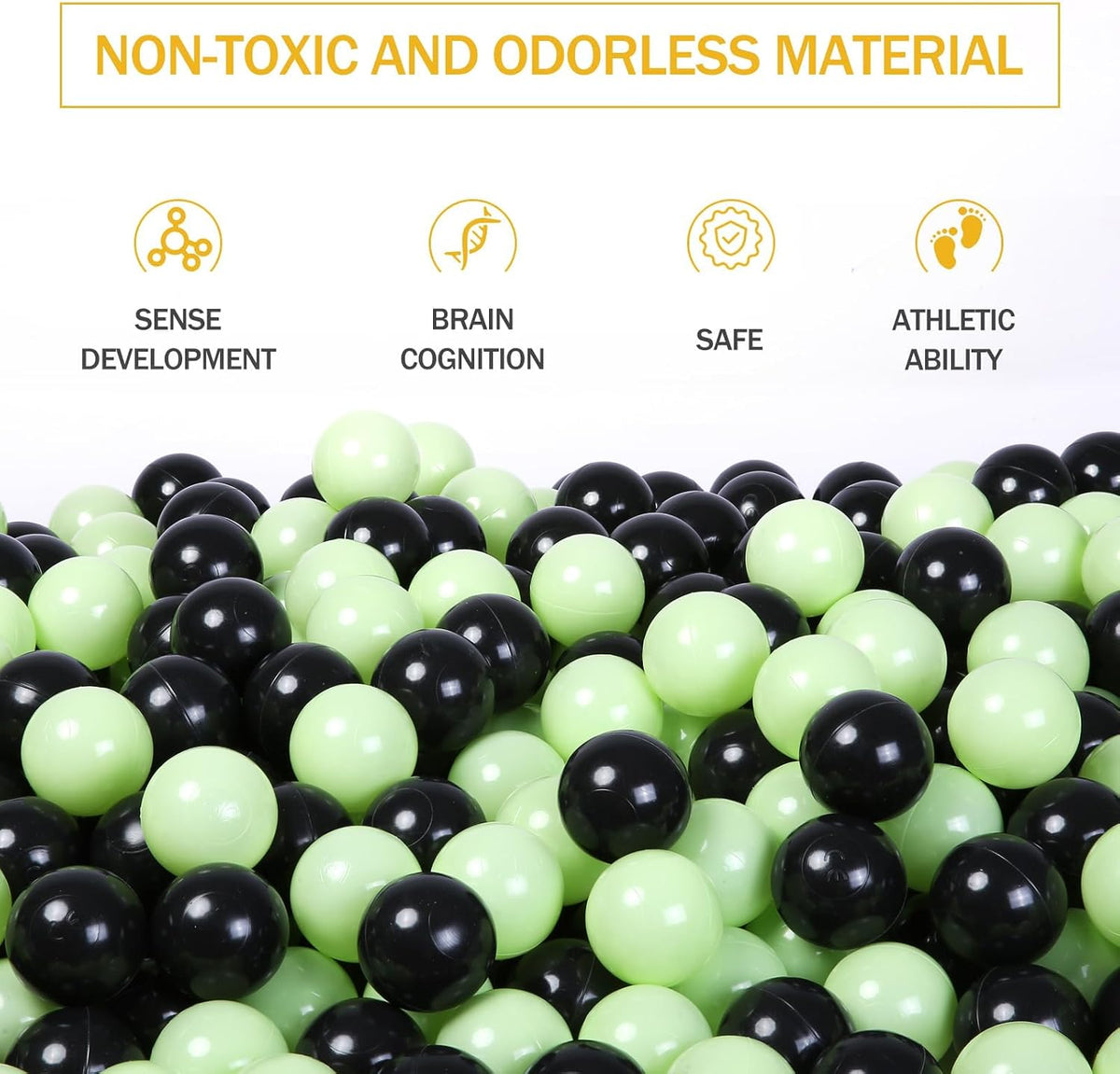 GUESVOT ball pit balls, 100 crush proof plastic balls with reusable storage bag - view 12