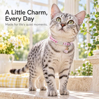 ARING PET 2 Pack Cat Collar-Cute Cotton Cat Collar Breakaway - Plaid Purple & Pink - image 4