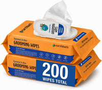 earthbath Oatmeal & Aloe Grooming Wipes - Vanilla & Almond / 100 Count (Pack of 2)