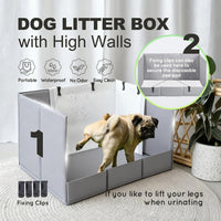 HQ4US 4LEGS Dog Litter Box Indoor High Walls - Black / Large for Dog＜ 28" Length - image 2