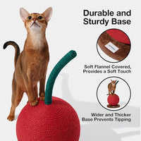 VETRESKA Cherry Cat Scratching Post, 22.64" Tall Cat Scratcher with Sisal Rope Ball, Vertical Cat Scratch Post Claw Scratchers for Indoor Cats, Kitten Supplies