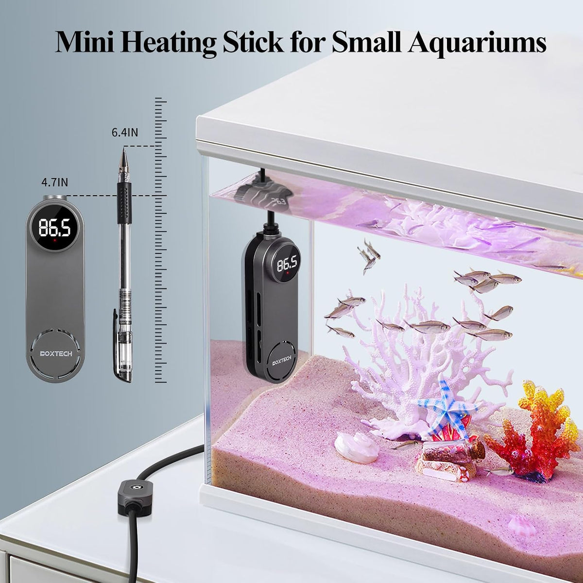 Small Fish Tank Heater, Mini Aquarium Heater - 50w for 3 to 12 gallon tank - image 2