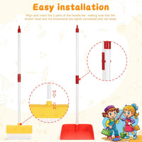 Kids Cleaning Toy Set Toddler Broom & Dustpan Pretend Play - 2pcs - Red and Yellow Set - image 4