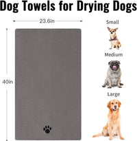 Puomue 2 Pack Microfiber Dog Towels for Drying Dogs - Grey / 40 x 23.6 inches - 2 Pack - image 3