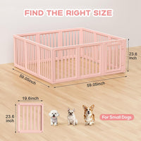 Dog Playpen Indoor, Puppy Playpen, White 23.6" H, 10 Panels - pink / 12 / 23.6 inch Height - image 2