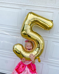 Navy Blue 1 Balloon, Number Balloon 40 Inch - Champagne Gold / Number 8 - image 2