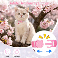 Rhinestone Cat Collar Breakaway, Bling Sparkly Diamond - Rose / 8"-12" Cats / Mini Dogs - image 3