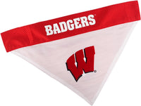 Pets First Collegiate Pet Accessories, Reversible Bandana - Large/X-Large / Wisconsin Badgers