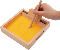 Suwimut wooden Montessori sand tray with wooden pen for letter writing practice - view 2