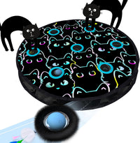 ORSDA Interactive Cat Toys Ball - Blue Ball&7 Hole Black Mat